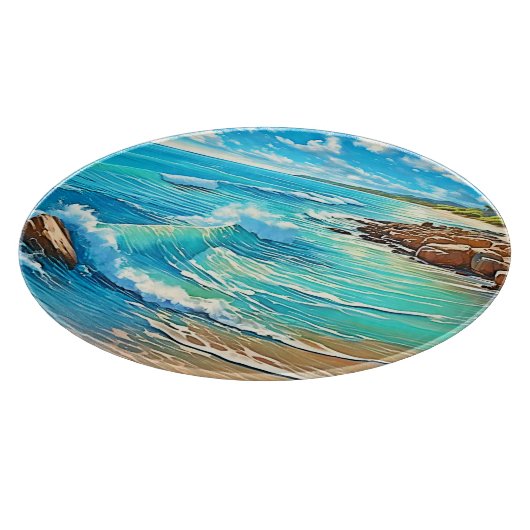 Planche À Découper Design de scène rocheuse côtière (Coin)