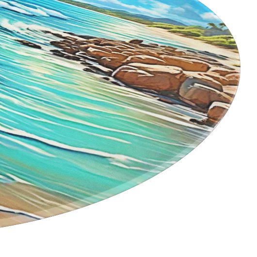 Planche À Découper Design de scène rocheuse côtière (Coin)