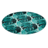 Planche À Découper Design feuille de palmiers tropicaux vert. (Coin)