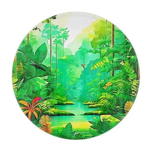 Planche À Découper Design forestier exotique (Devant)