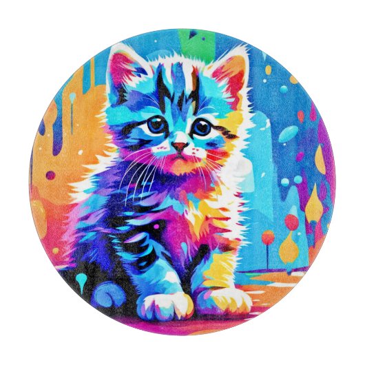 Planche À Découper Design Kitten coloré (Devant)
