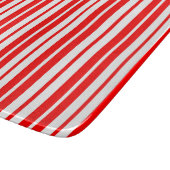 Planche À Découper Design Motif de bandes verticales blanc rouge (Coin)