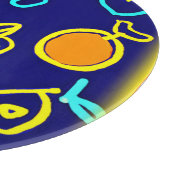 Planche À Découper Design Motif dynamique de fruits néons (Coin)