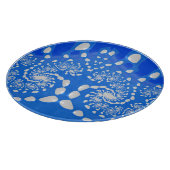 Planche À Découper Design original 3D bleu et blanc (Coin)
