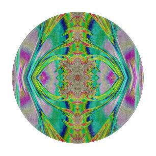 Planche À Découper Design original bleu vert Icy jaune violet