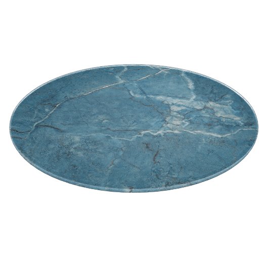 Planche À Découper Design panoramique en marbre bleu de luxe (Coin)