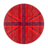 Planche À Découper Design Union Jack à accent rouge (Devant)