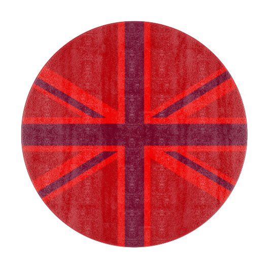 Planche À Découper Design Union Jack à accent rouge (Devant)