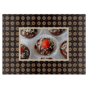 Planche À Découper Dessert de la Mousse aux fraises et au chocolat fo