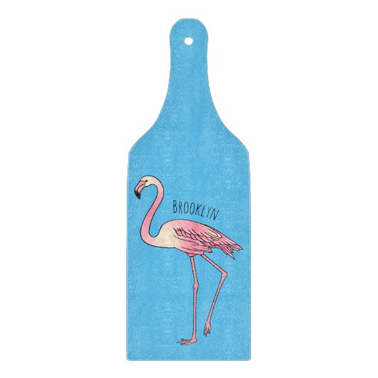Planche À Découper dessin animé d'oiseau Flamant rose (Devant)