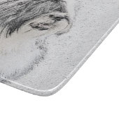 Planche À Découper Dessin de collie à oreilles - Joli art original de (Coin)