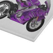 Planche À Découper Dessin de moto de sport violet (Coin)