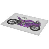 Planche À Découper Dessin de moto de sport violet (Coin)