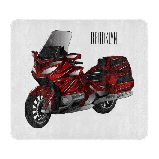 Planche À Découper Dessin de moto de tourisme (Devant)