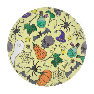 Planche À Découper Dessin d'Halloween : Motif Vintage vibrant