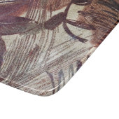 Planche À Découper Dessin floral abstrait marron 1 (Coin)