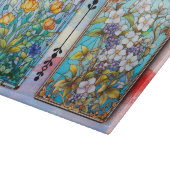 PLANCHE À DÉCOUPER - Dessin floral de style verre (Coin)