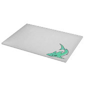 Planche À Découper dessin souriant requin menthe bleu vert océan anim (Coin)