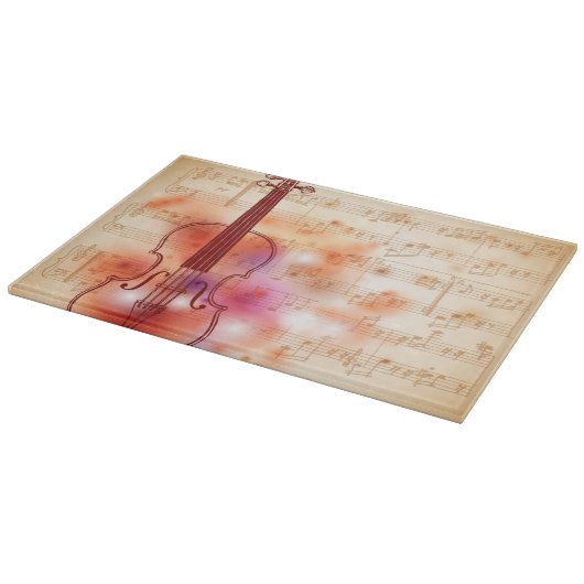 Planche À Découper Dessin sur l'arrière - plan d'aquarelle du violon (Coin)