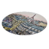Planche À Découper Destinations | Aquarelle Tour Eiffel & Paris (Coin)