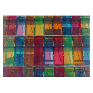 Planche À Découper Détail d'un bâtiment commercial multicolore