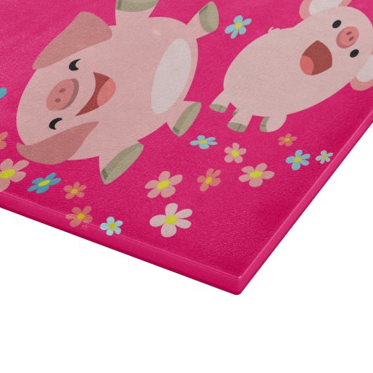 Planche À Découper Deux mignons cochons en carton au printemps (Coin)