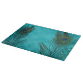 Planche À Découper Deux plumes de paon d'Aqua (Coin)