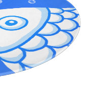 Planche À Découper Deux Poissons Bleu Blanc Abstrait Motif (Coin)