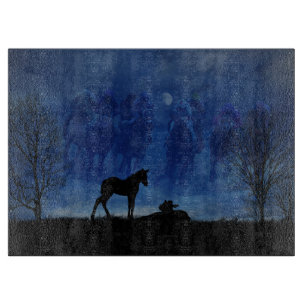 Planche À Découper Deux poulaillers à cheval de race Thoroughbred