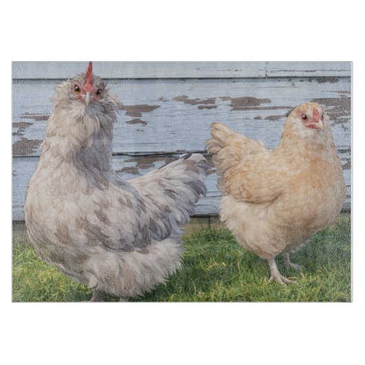 Planche à découper Deux Poules Style Maison de Fer (Devant)