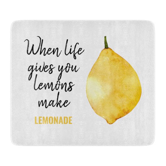 Planche À Découper Devis jaune citron amusant (Devant)