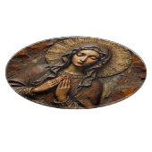 Planche À Découper Dévotion sculptée Marie en bois (Coin)