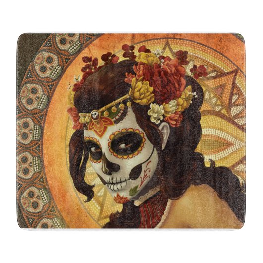 Planche À Découper Dia De Los Muertos Throw Pillow (Devant)