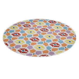 Planche À Découper Diamants colorés ikat géométrique