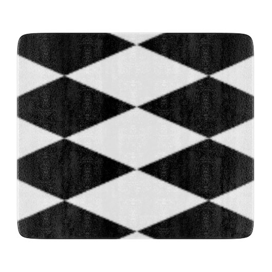 PLANCHE À DÉCOUPER DIAMANTS NOIRS ET BLANCS (Devant)