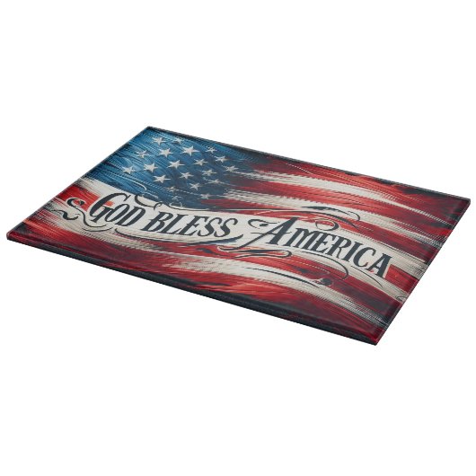 Planche À Découper Dieu bénisse l'Amérique (Coin)