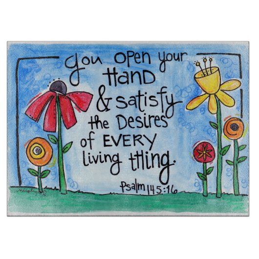 Planche À Découper Dieu satisfait notre chaque désir (Devant)