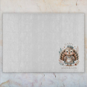 Planche À Découper Dinde Floral Chic Personnalisé