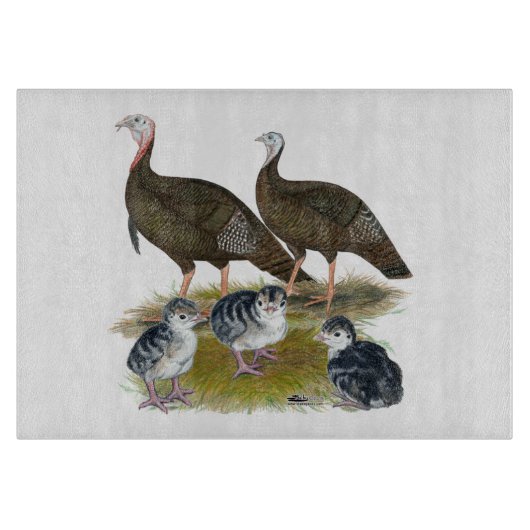 Planche À Découper Dindes Famille Sauvage de l'Est (Devant)
