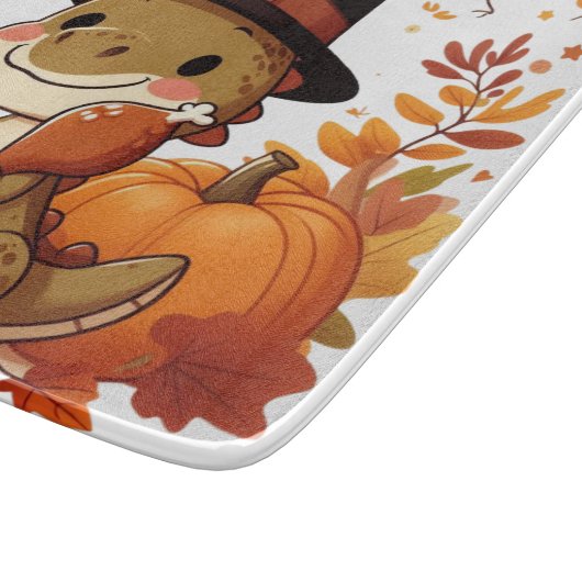 Planche À Découper Dinosaur de Thanksgiving mignon (Coin)