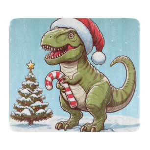 Planche À Découper Dinosaure sucre de canne de Noël mignon