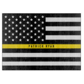 Planche À Découper Dispatcher Thin Yellow Line Nom du drapeau américa (Devant)