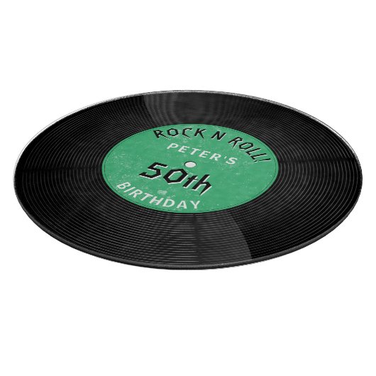 Planche À Découper Disque Vinyle Rétro Rock N Roll Vert Anniversaire (Coin)