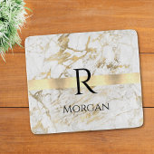 Planche À Découper do-it-yourself Nom et Monogramme Texte noir, Marbr