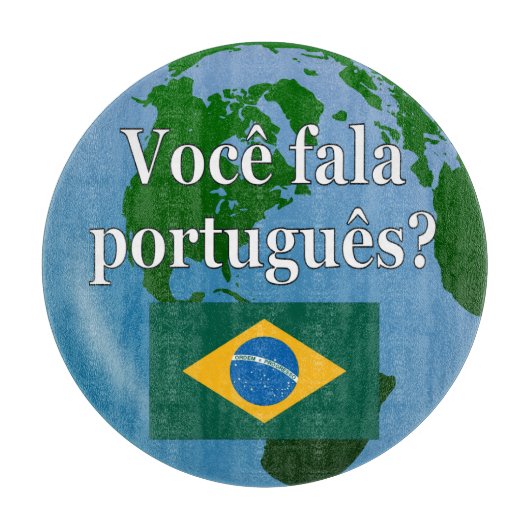 Planche À Découper Do you speak portuguese ? Flag globe (Devant)