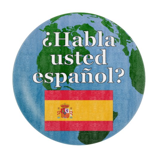 Planche À Découper Do you speak Spanish ? Flag & globe (Devant)