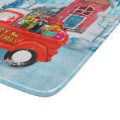 Planche À Découper Doberman Chien de Noël Livraison Camion Neige (Coin)