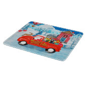 Planche À Découper Doberman Chien de Noël Livraison Camion Neige (Coin)