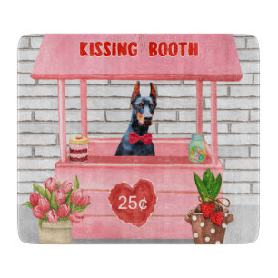 Planche À Découper Doberman Chien Valentine's Day Kissing Booth