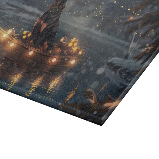 Planche À Découper Doberman Christmas Festive Voyage (Coin)